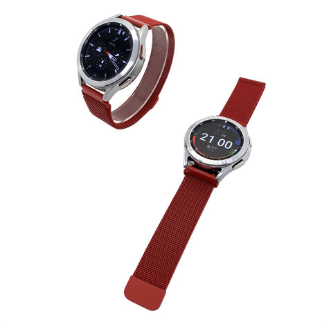 Strap-it Strap-it Samsung Galaxy Watch 4 44mm Milanese Strap (Red) Strap-it Strap-it Samsung Galaxy Watch 4 44mm Milanese Strap (Red)
