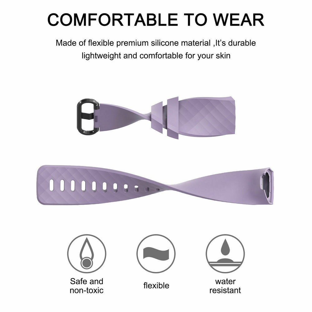 Strap-it Strap-it Fitbit Charge 4 Silicone Strap (Lilac)