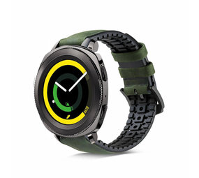 Strap-it Samsung Gear Sport Silicone/Leather Strap (Green)