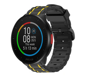 Strap-it Polar Pacer Silicone Strap Tough (Black/Yellow)