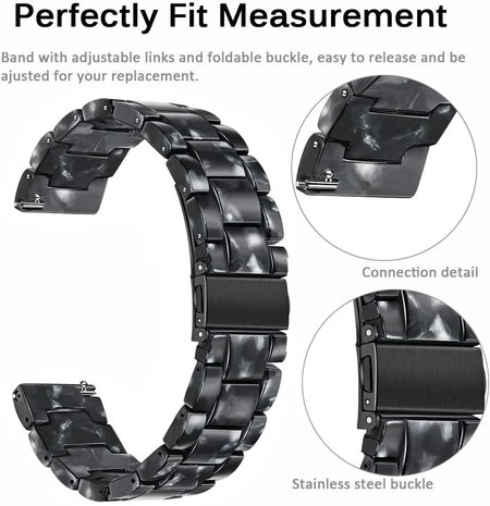 Strap-it Strap-it Amazfit GTS 2 Resin Strap (Black/White) Strap-it Strap-it Amazfit GTS 2 Resin Strap (Black/White)