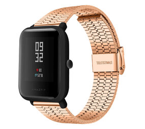 Strap-it Xiaomi Amazfit Bip Fine Steel Strap (Rose Gold) Strap-it Xiaomi Amazfit Bip Fine Steel Strap (Rose Gold)