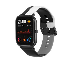 Strap-it Xiaomi Amazfit GTS Silicone Strap Triple (Black-White-Grey)