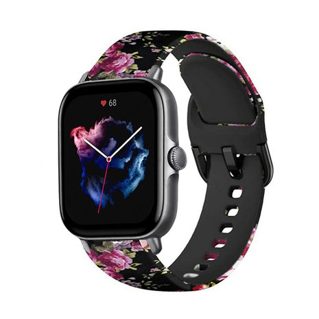 Strap-it Strap-it Pink Flower Amazfit GTS 3 Strap Strap-it Strap-it Pink Flower Amazfit GTS 3 Strap