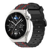Strap-it Huawei Watch GT 3 Pro 46mm Silicone Strap Tough (Black/Red)