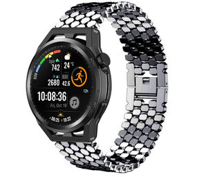 Strap-it Huawei Watch GT Runner Steel Strap Hexagons (Black) Strap-it Huawei Watch GT Runner Steel Strap Hexagons (Black)
