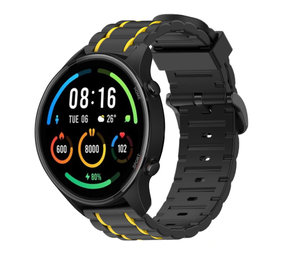 Strap-it Xiaomi Mi Watch Silicone Strap Tough (Black/Yellow)