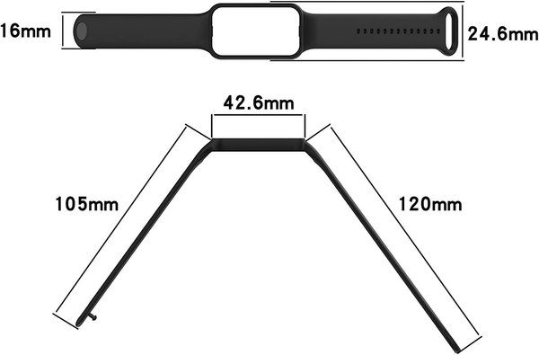 Strap-it Strap-it Amazfit Band 7 Silicone Strap (Black)