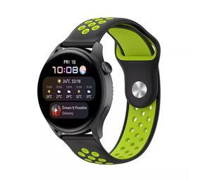 Strap-it Huawei Watch 3 (Pro) Sport Strap (Black/Green) Strap-it Huawei Watch 3 (Pro) Sport Strap (Black/Green)