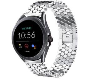 Strap-it Fossil Gen 5e 44mm Steel Strap Hexagons (Silver) Strap-it Fossil Gen 5e 44mm Steel Strap Hexagons (Silver)