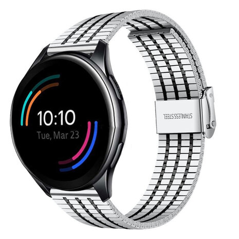 Strap-it Strap-it OnePlus Watch Fine Steel Strap (Silver/Black) Strap-it Strap-it OnePlus Watch Fine Steel Strap (Silver/Black)
