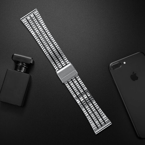 Strap-it Strap-it OnePlus Watch Fine Steel Strap (Silver/Black) Strap-it Strap-it OnePlus Watch Fine Steel Strap (Silver/Black)