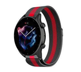 Strap-it Amazfit GTR 3 (Pro) Milanese Strap (Black/Red) Strap-it Amazfit GTR 3 (Pro) Milanese Strap (Black/Red)