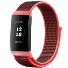 Strap-it Strap-it Fitbit Charge 3 Nylon Strap (Black/Coral)