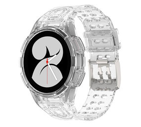 Strap-it Samsung Galaxy Watch 4 40mm Silicone Strap with Frame (Transparent)