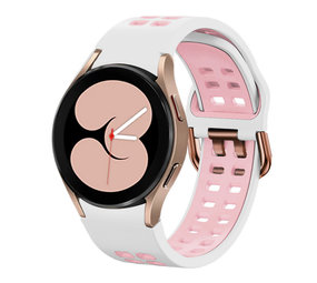 Strap-it Samsung Galaxy Watch 4 40mm Squared Sport Strap (White/Pink) Strap-it Samsung Galaxy Watch 4 40mm Squared Sport Strap (White/Pink)