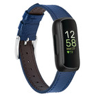 Strap-it Strap-it Fitbit Inspire 3 Leather Strap (Dark Blue)