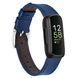 Strap-it Fitbit Inspire 3 Leather Strap (Dark Blue)