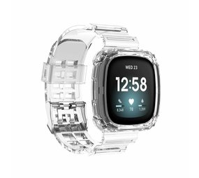 Strap-it Fitbit Sense Clear TPU Strap with Frame (Transparent) Strap-it Fitbit Sense Clear TPU Strap with Frame (Transparent)