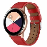Strap-it Samsung Galaxy Watch Active Leather Strap (Red) Strap-it Samsung Galaxy Watch Active Leather Strap (Red)