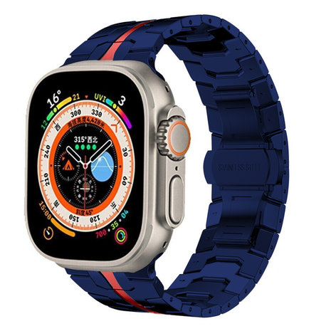 Apple Watch Steel Iron Strap Blue Red