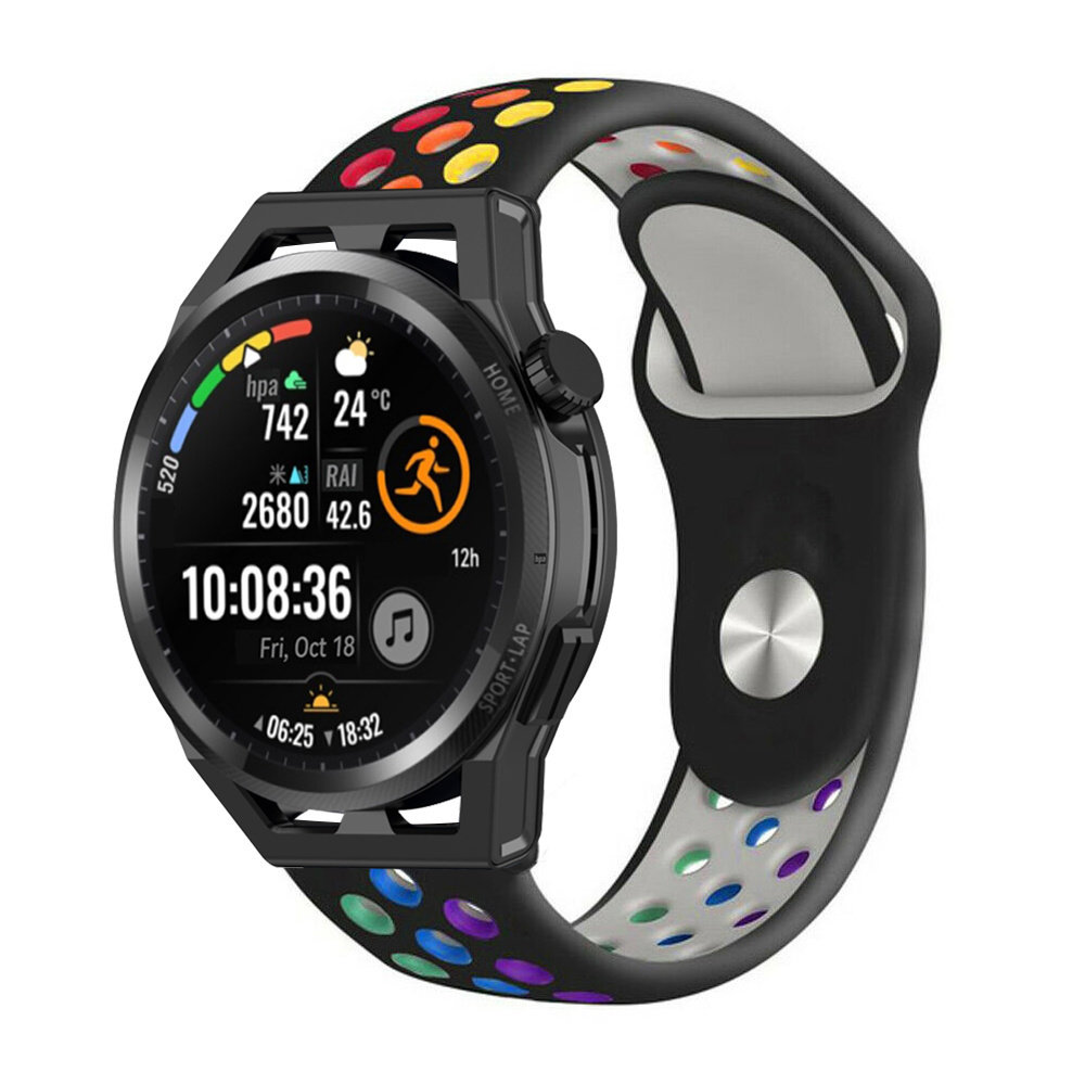 Strap-it Strap-it Huawei Watch GT Sport Strap (Black/Rainbow) Strap-it Strap-it Huawei Watch GT Sport Strap (Black/Rainbow)