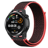 Strap-it Huawei Watch GT Nylon Strap (Black/Coral) Strap-it Huawei Watch GT Nylon Strap (Black/Coral)