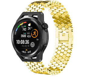 Strap-it Huawei Watch GT Steel Strap Hexagons (Gold) Strap-it Huawei Watch GT Steel Strap Hexagons (Gold)