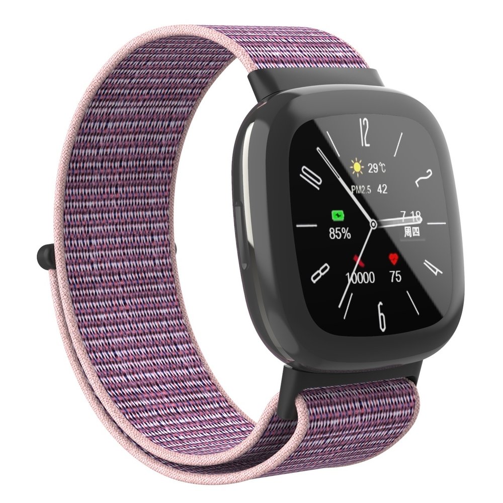 Fitbit Versa 4 Nylon Strap (Pink/Purple)