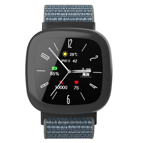 Strap-it Strap-it Fitbit Sense 2 Nylon Strap (Grey/Green) Strap-it Strap-it Fitbit Sense 2 Nylon Strap (Grey/Green)