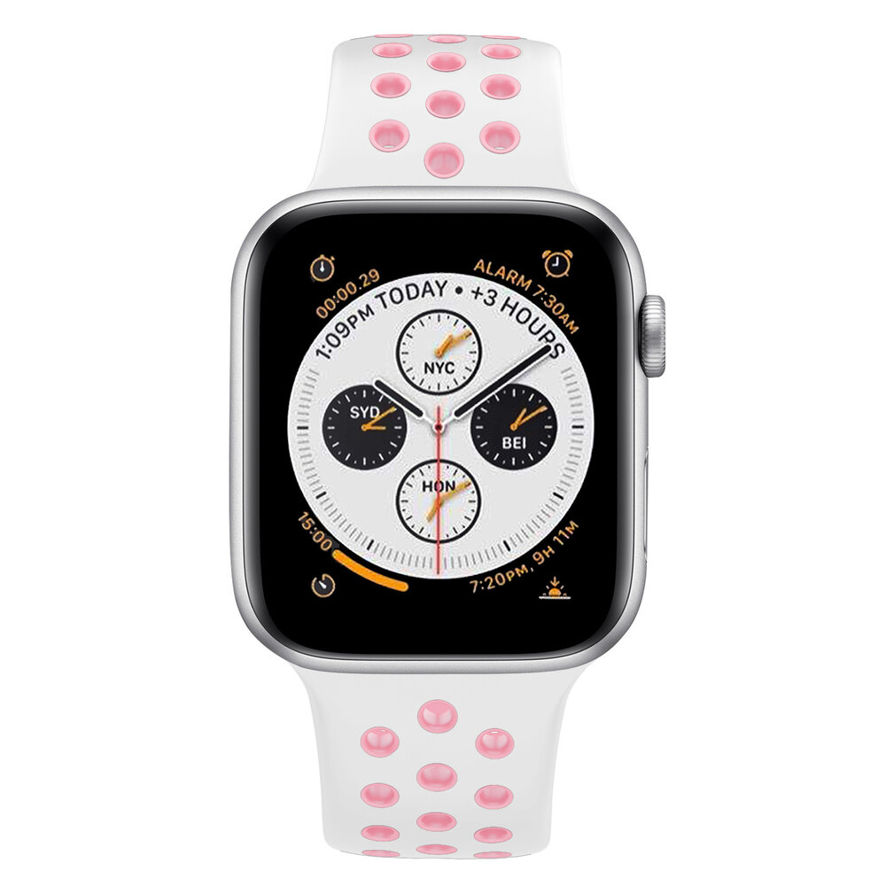 Strap-it Strap-it Apple Watch Sport Strap Classic (White/Pink) Strap-it Strap-it Apple Watch Sport Strap Classic (White/Pink)