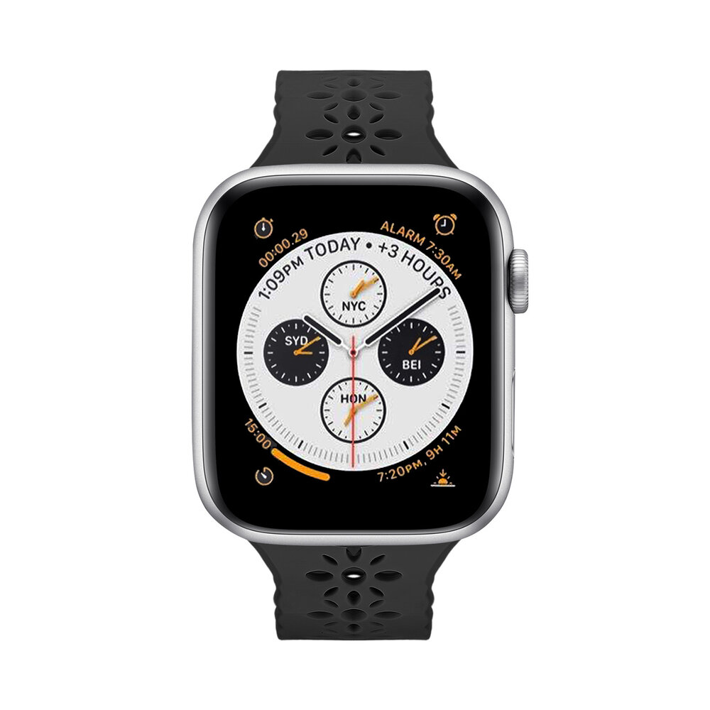 Strap-it Strap-it Apple Watch Patterned Silicone Strap (Black)
