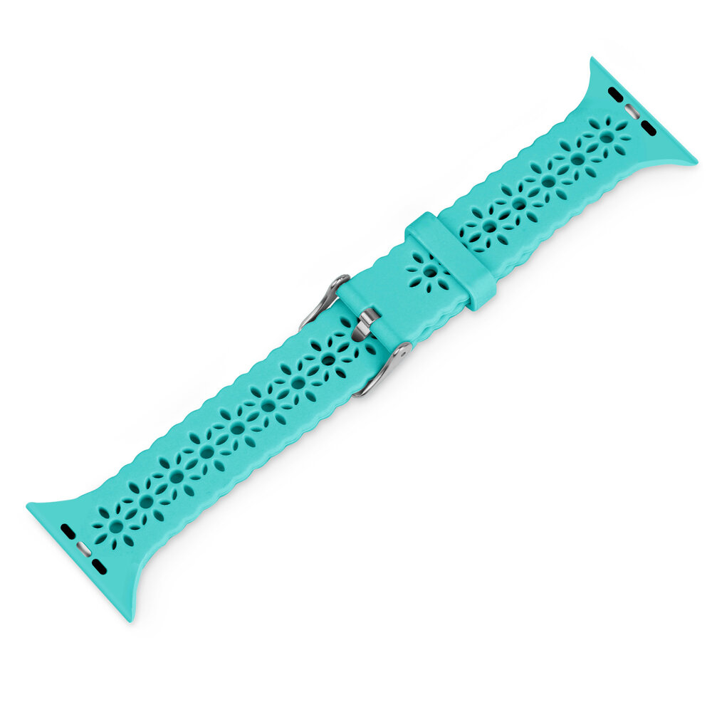 Strap-it Strap-it Apple Watch Patterned Silicone Strap (Turquoise)