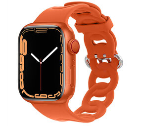 Strap-it Apple Watch Silicone Chain Strap (Orange)