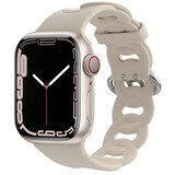 Strap-it Apple Watch Silicone Chain Strap (Beige)
