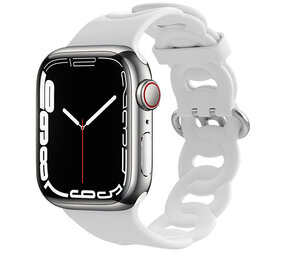 Strap-it Apple Watch Silicone Chain Strap (White)