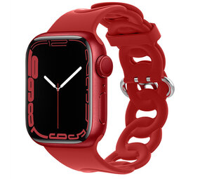 Strap-it Apple Watch Silicone Chain Strap (Red)