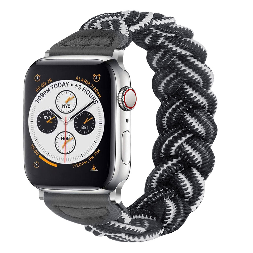 Strap-it Strap-it Apple Watch Twisted Nylon Strap (Black/White) Strap-it Strap-it Apple Watch Twisted Nylon Strap (Black/White)