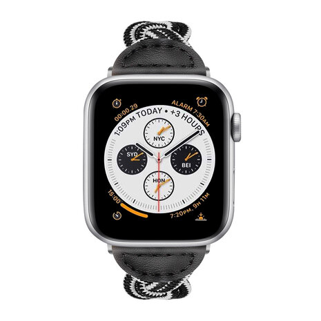 Strap-it Strap-it Apple Watch Twisted Nylon Strap (Black/White) Strap-it Strap-it Apple Watch Twisted Nylon Strap (Black/White)