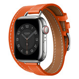 Strap-it Apple Watch Leather Double Tour Strap (Orange) Strap-it Apple Watch Leather Double Tour Strap (Orange)