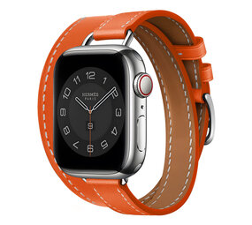 Strap-it Apple Watch Leather Double Tour Strap (Orange) Strap-it Apple Watch Leather Double Tour Strap (Orange)