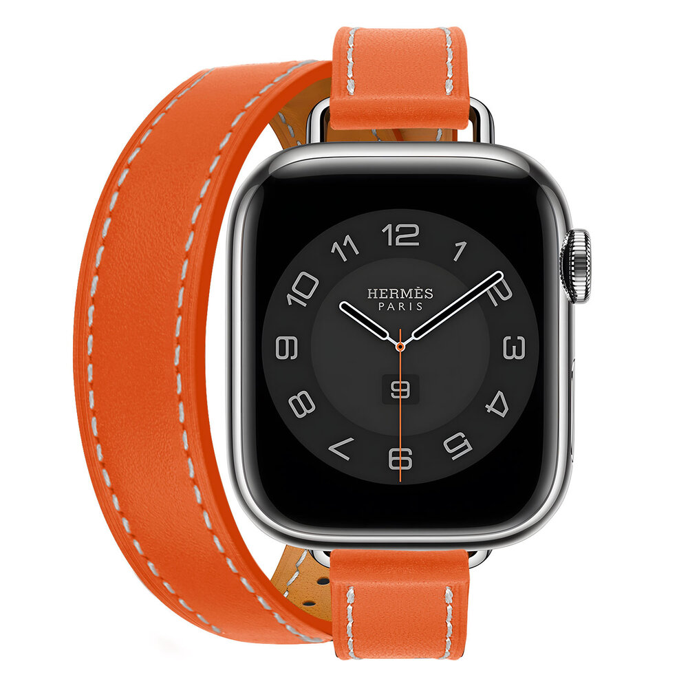 Strap-it Strap-it Apple Watch Leather Double Tour Strap (Orange) Strap-it Strap-it Apple Watch Leather Double Tour Strap (Orange)