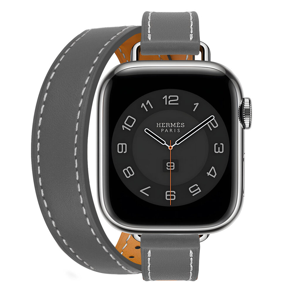 Strap-it Strap-it Apple Watch Leather Double Tour Strap (Grey) Strap-it Strap-it Apple Watch Leather Double Tour Strap (Grey)