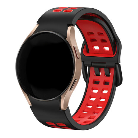 Strap-it Strap-it Samsung Galaxy Watch 4 Classic 42mm Squared Sport Strap  (Black/Red)