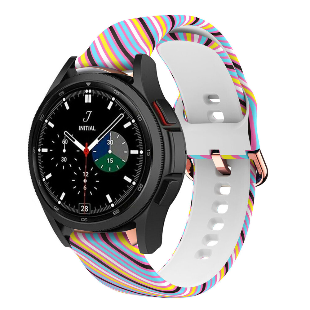 Strap-it Strap-it Samsung Galaxy Watch 4 Classic 46mm Strap Silly Stripes Strap-it Strap-it Samsung Galaxy Watch 4 Classic 46mm Strap Silly Stripes