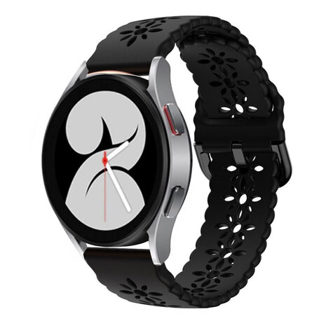 Strap-it Strap-it Samsung Galaxy Watch 4 40mm Patterned Silicone Strap (Black)