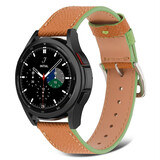 Strap-it Samsung Galaxy Watch 4 Classic 46mm Leather Strap (Brown/Green) Strap-it Samsung Galaxy Watch 4 Classic 46mm Leather Strap (Brown/Green)