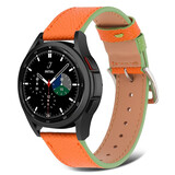 Strap-it Samsung Galaxy Watch 4 Classic 46mm Leather Strap (Orange/Green) Strap-it Samsung Galaxy Watch 4 Classic 46mm Leather Strap (Orange/Green)