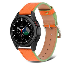Strap-it Samsung Galaxy Watch 4 Classic 46mm Leather Strap (Orange/Green) Strap-it Samsung Galaxy Watch 4 Classic 46mm Leather Strap (Orange/Green)