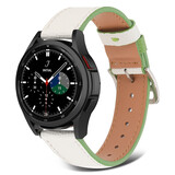 Strap-it Samsung Galaxy Watch 4 Classic 46mm Leather Strap (White/Green) Strap-it Samsung Galaxy Watch 4 Classic 46mm Leather Strap (White/Green)